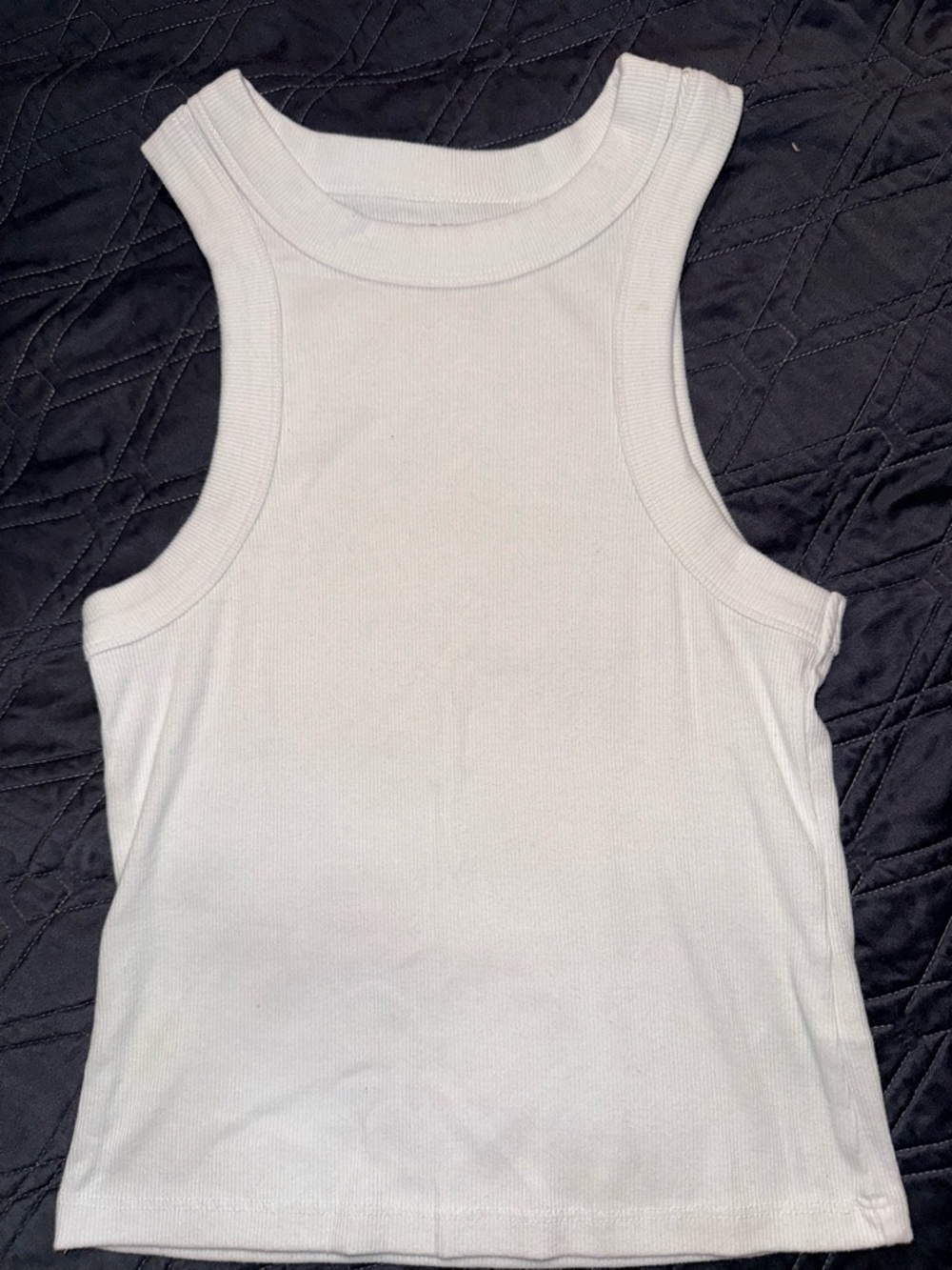 Old Navy White Ribbed Tank - Sleeveless High Neck